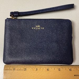 Navy Coach Wristlet